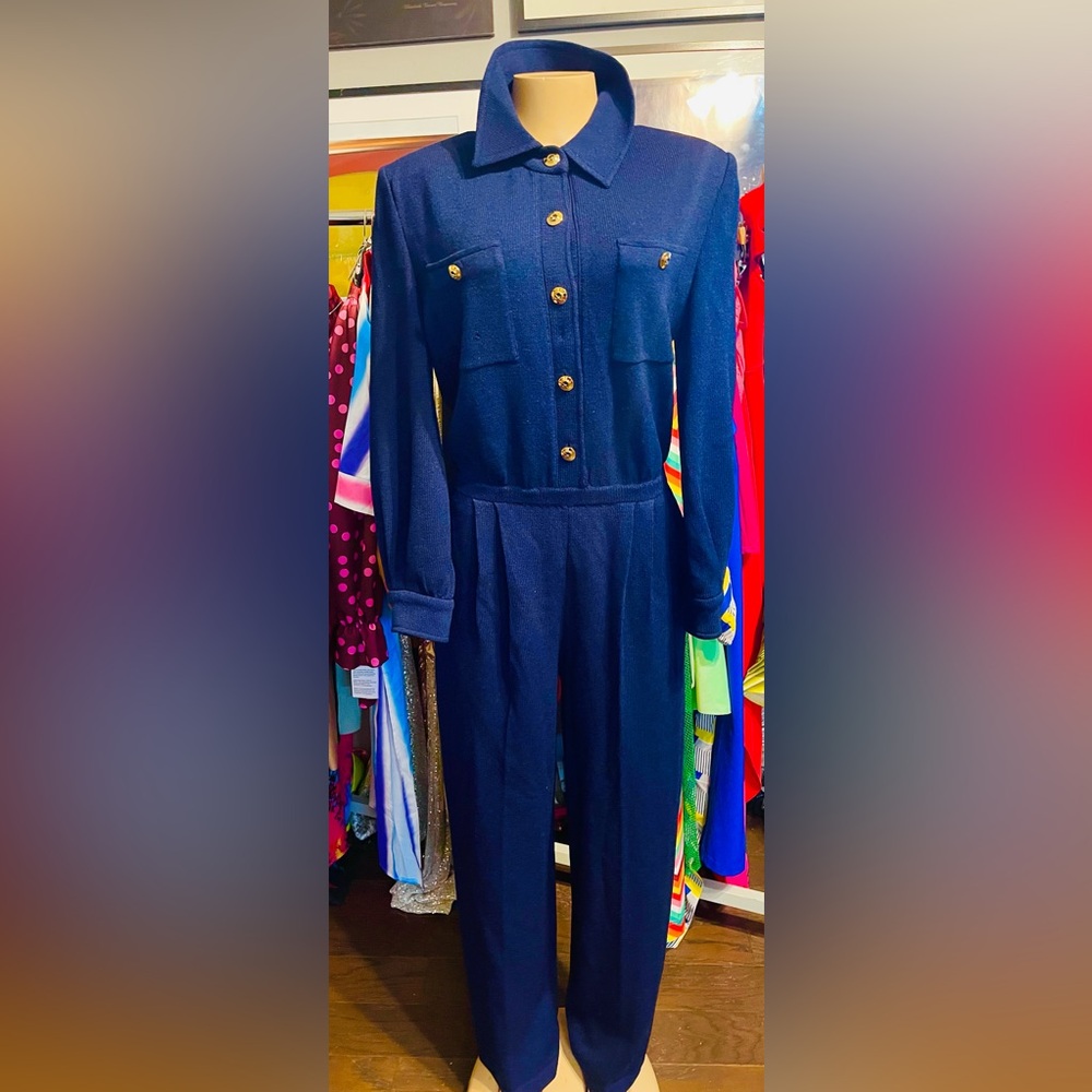 St John Knit Jumpsuit Sz 10